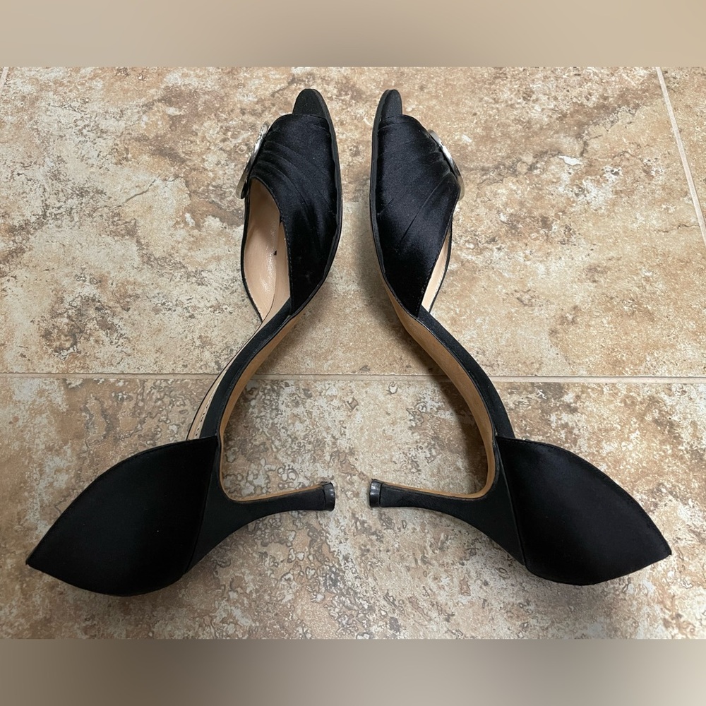 Manolo Blahnik black satin Sedaraby D’Orsay heels size 39 - Picture 4 of 13